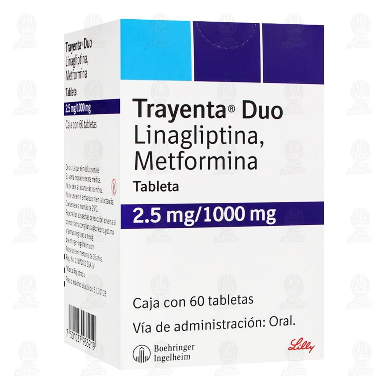 Trayenta Duo 2.5mg/1000mg, 60 Tabletas. image number 0