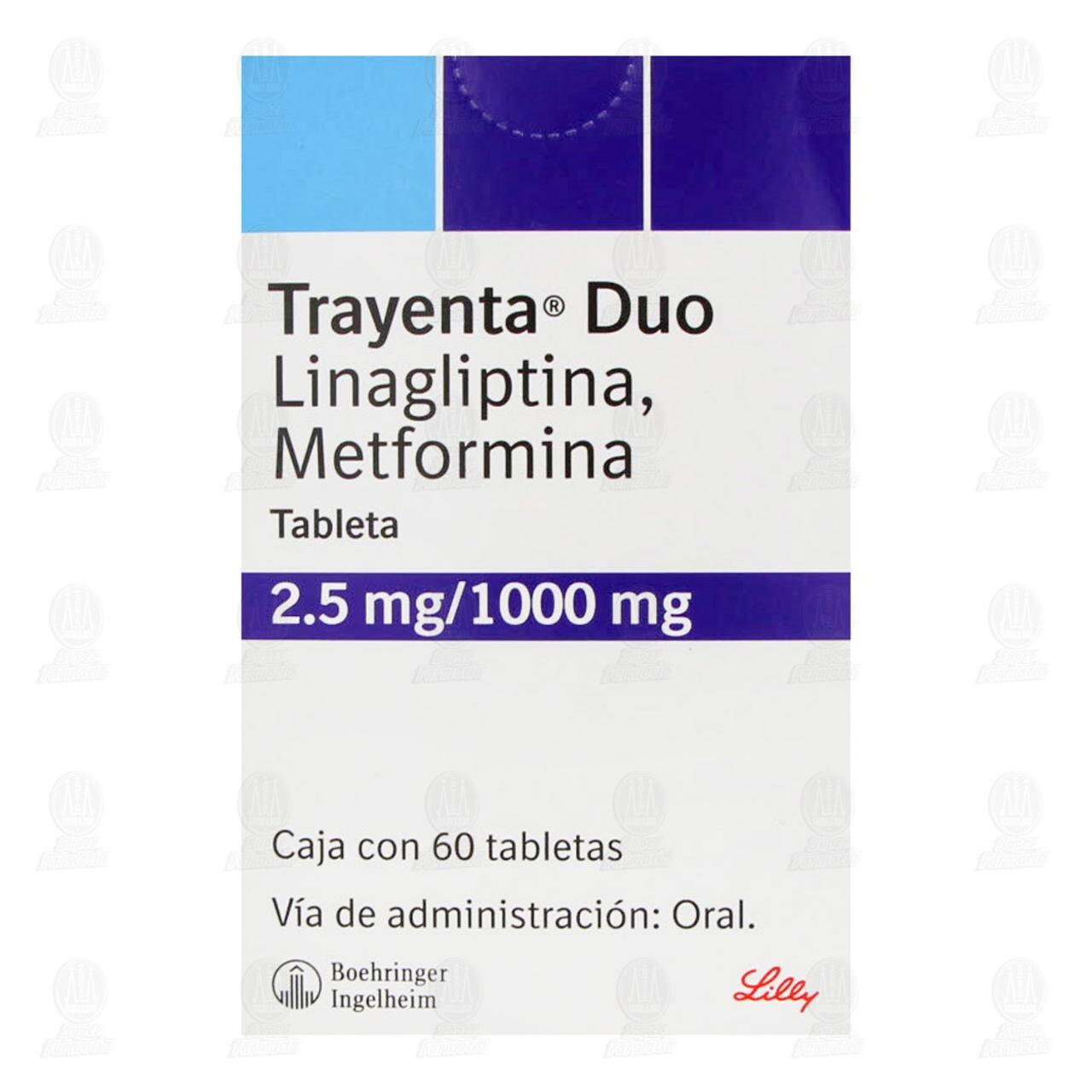 Trayenta Duo 2.5mg/1000mg, 60 Tabletas. image number 1