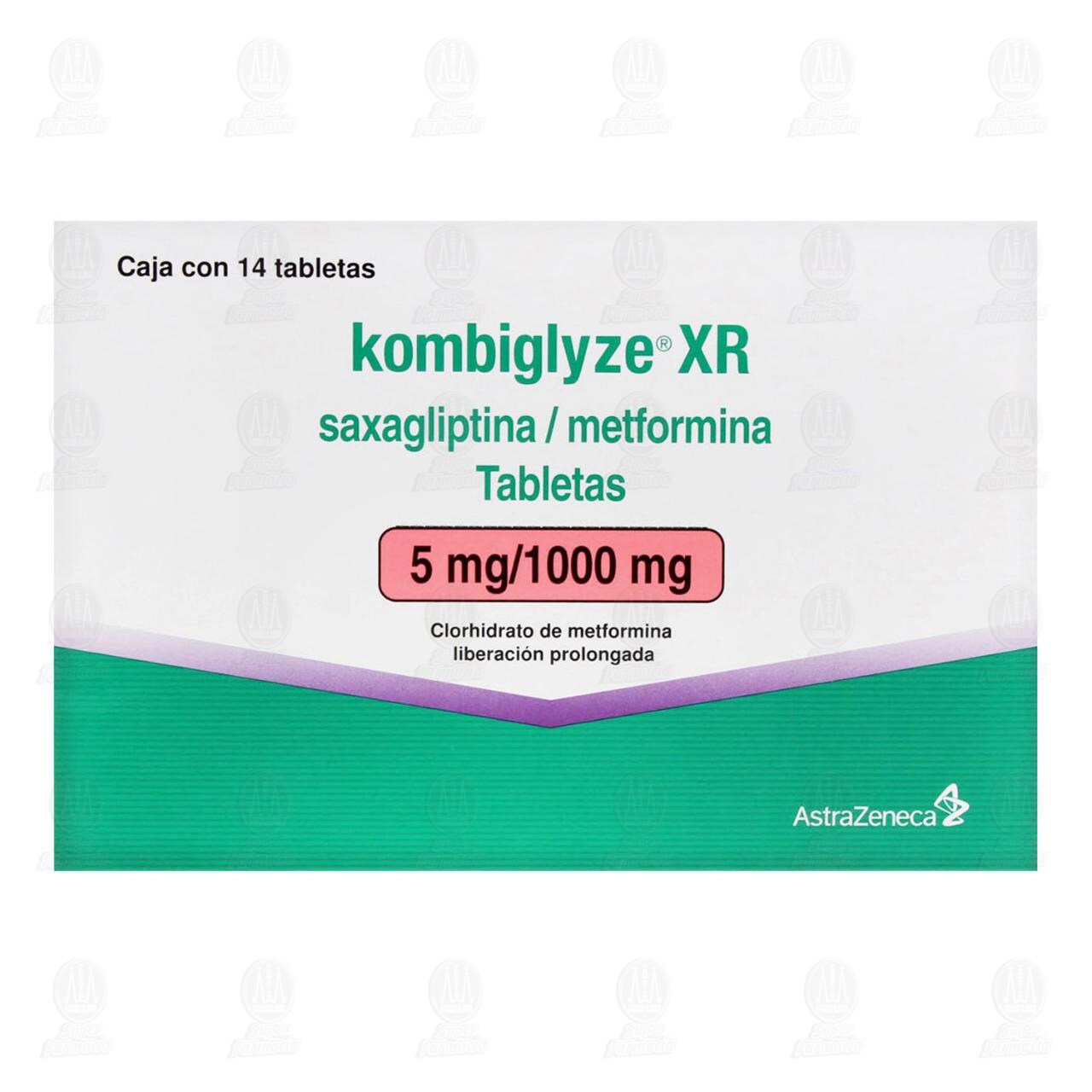 Kombiglyze XR 5mg/1000mg, 14 Tabletas. image number 1
