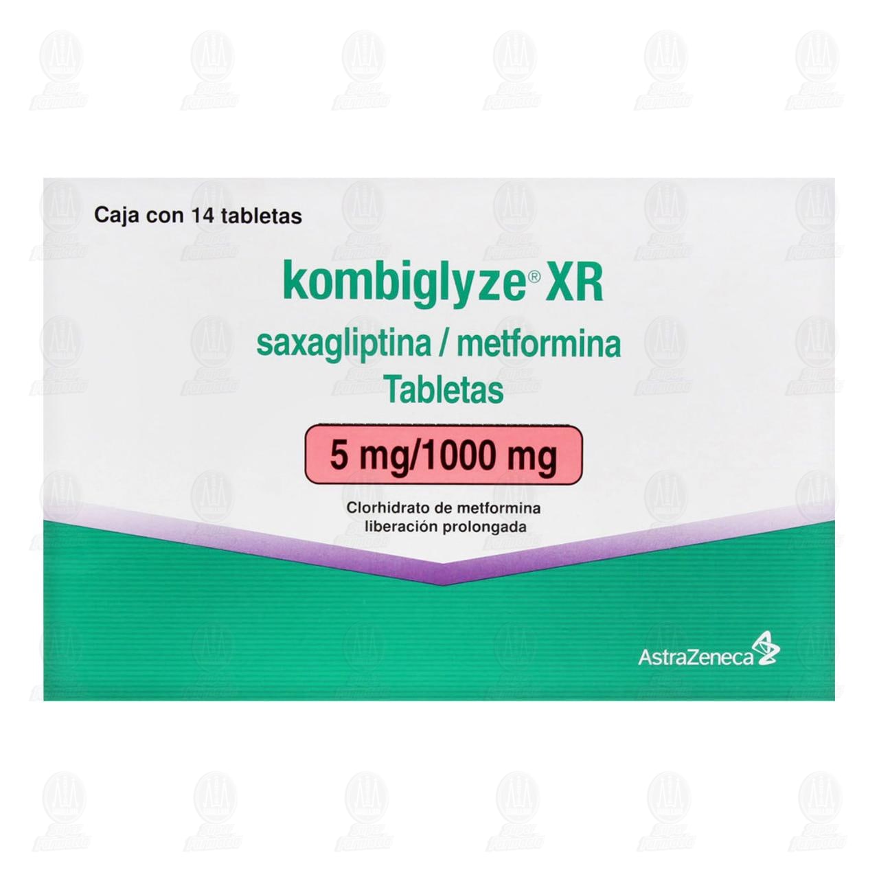 Kombiglyze XR 5mg/1000mg, 14 Tabletas. image number 1