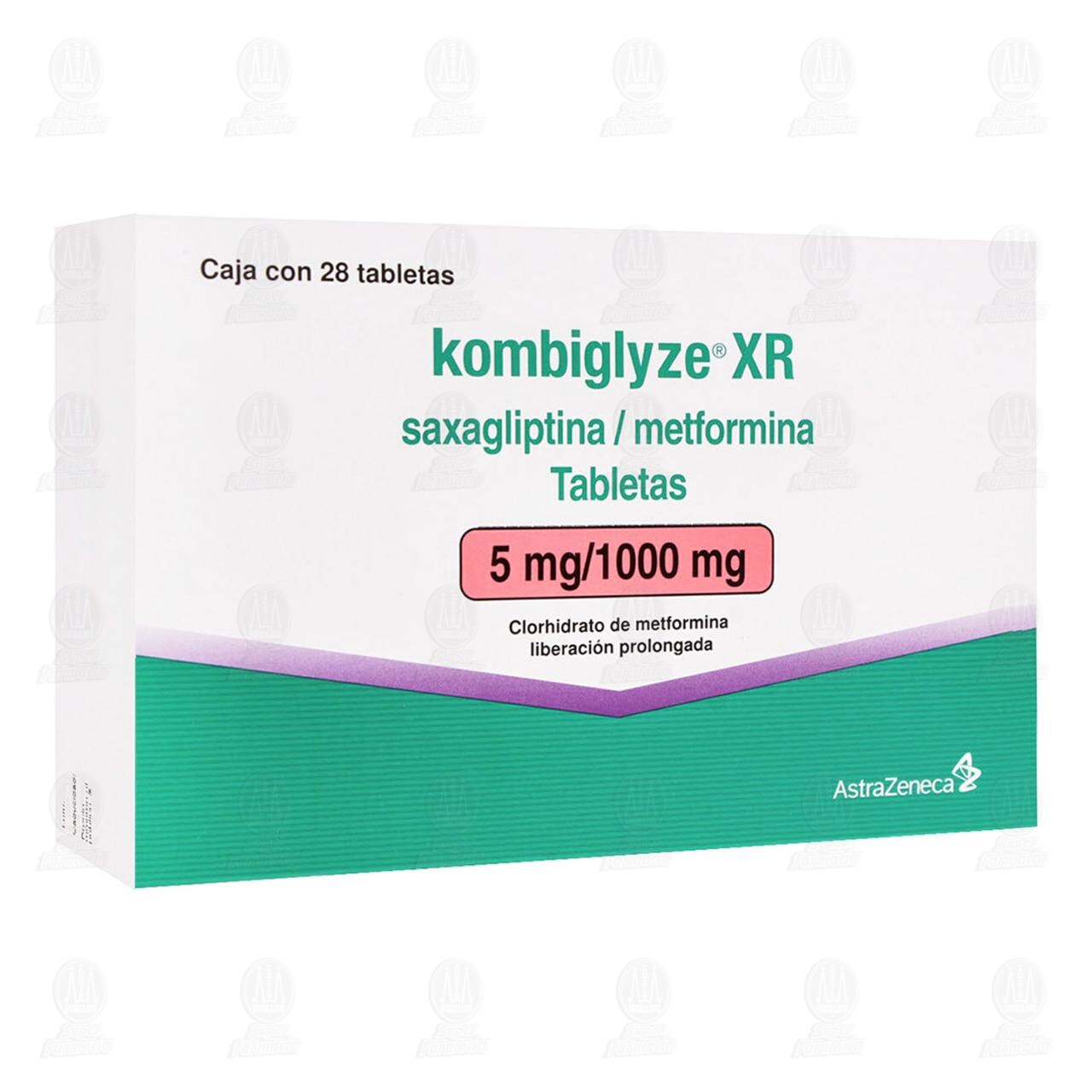 Kombiglyze XR 5mg/1000mg, 28 Tabletas. image number 0