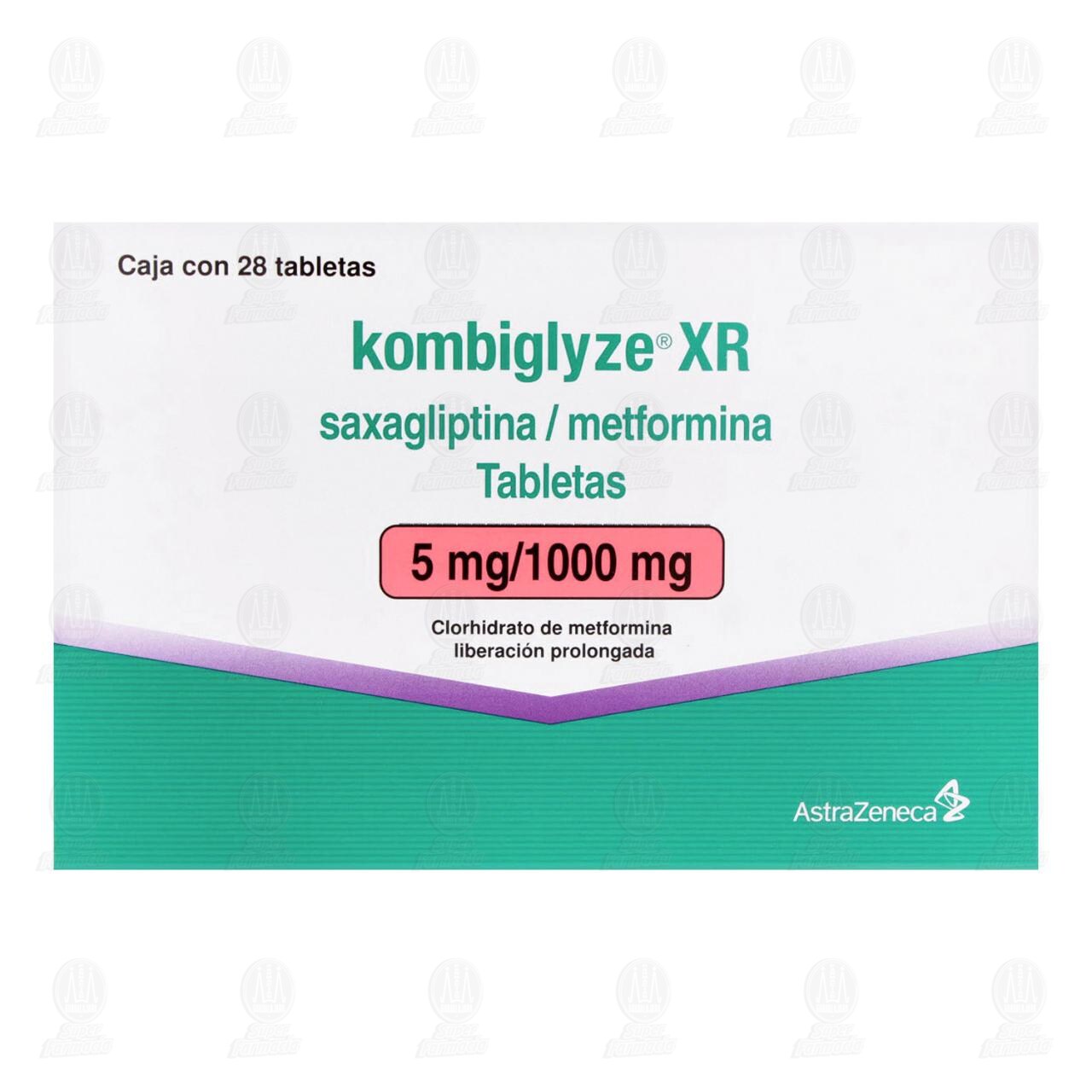 Kombiglyze XR 5mg/1000mg, 28 Tabletas. image number 1