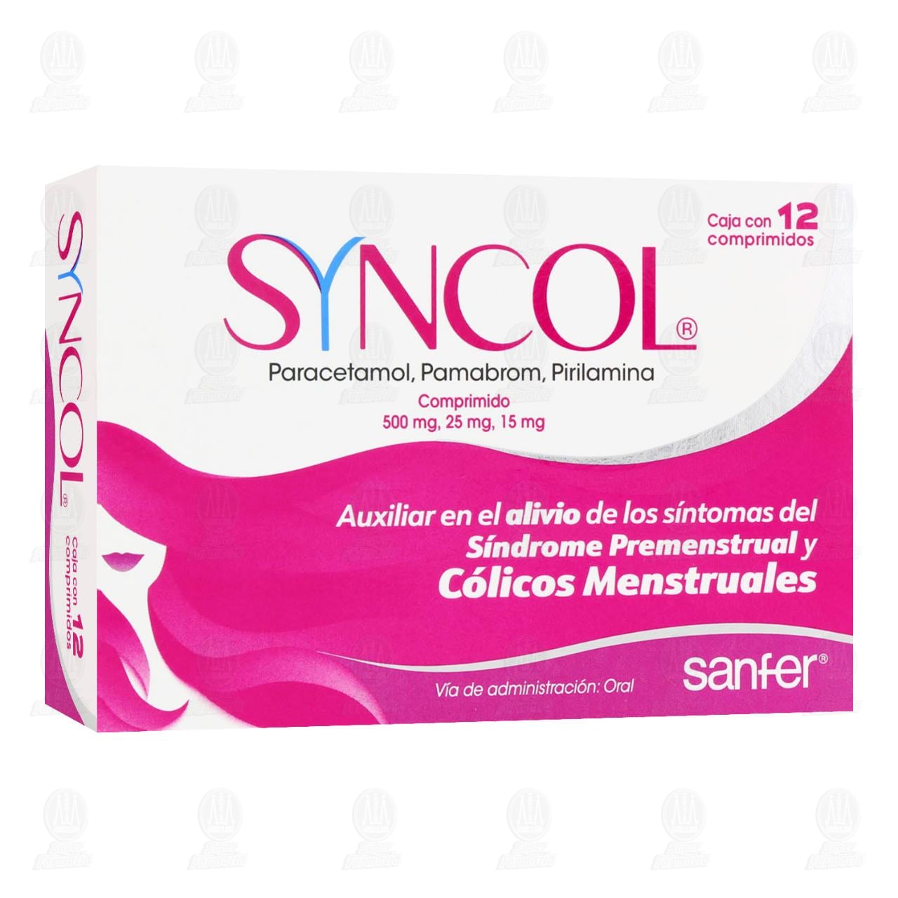 Syncol 500mg/25mg/15mg, 12 Comprimidos. image number 0