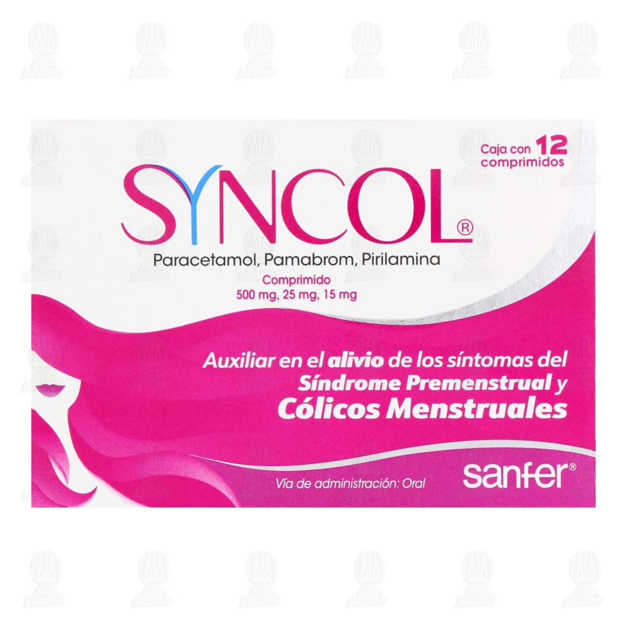 Syncol 500mg/25mg/15mg, 12 Comprimidos. image number 1