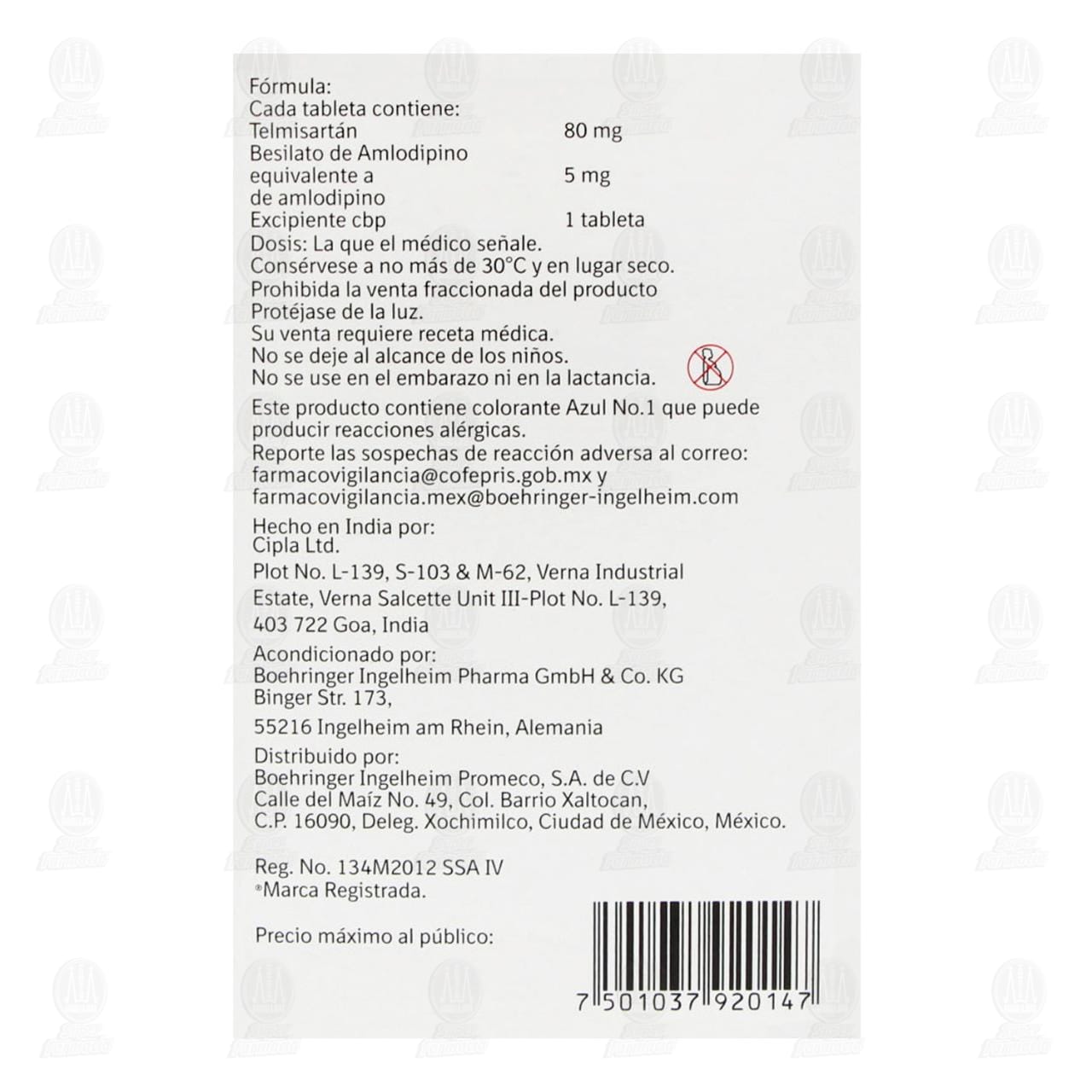 Micardis Duo 80mg/5mg, 28 Tabletas. image number 2