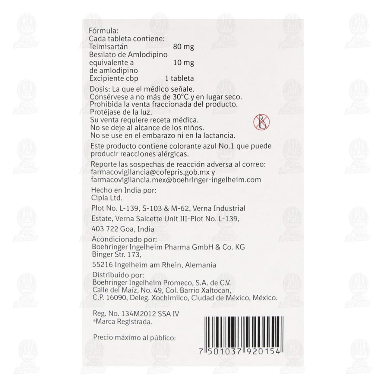 Micardis Duo 80mg/10mg, 28 Tabletas. image number 2