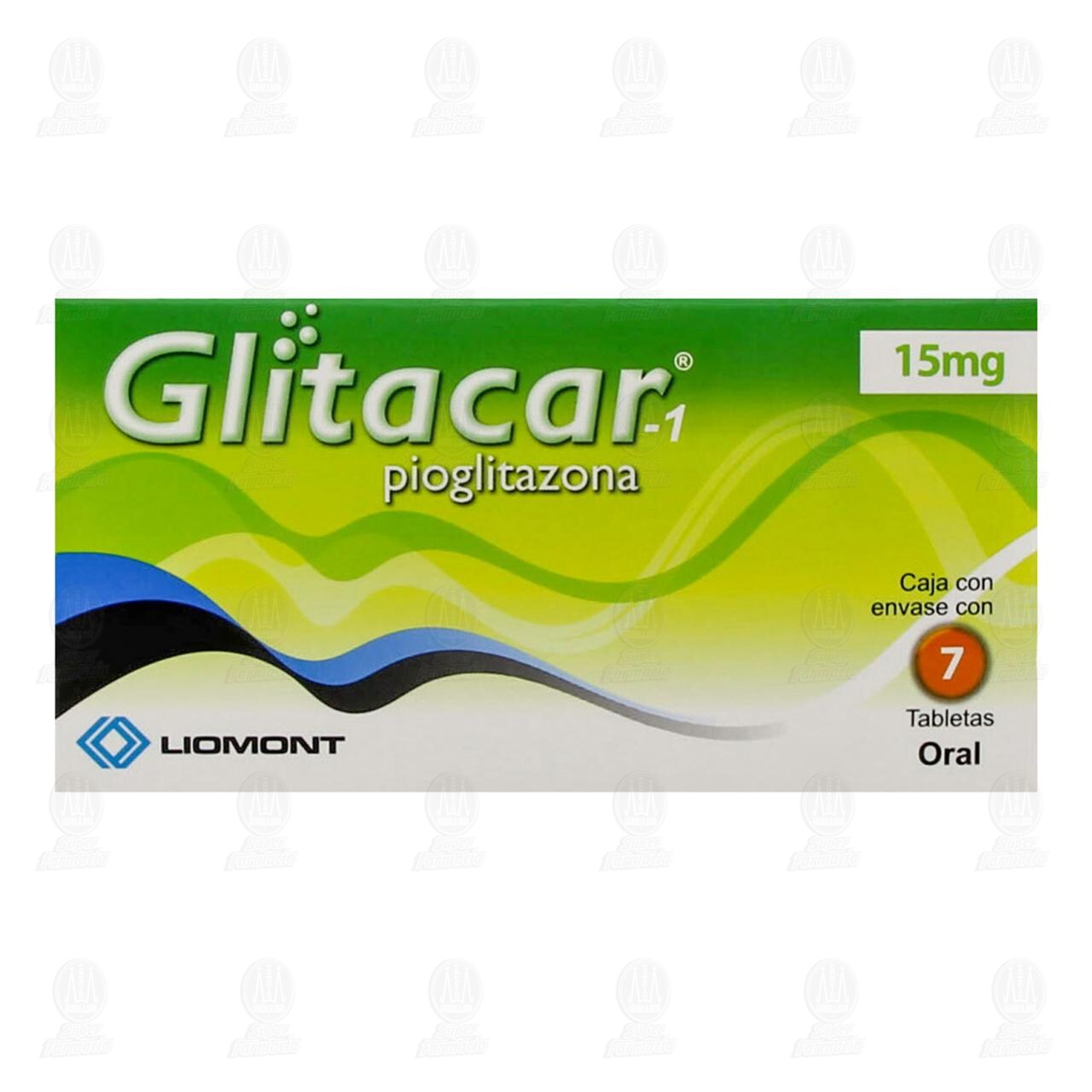 Glitacar-1 15mg, 7 Tabletas. image number 1