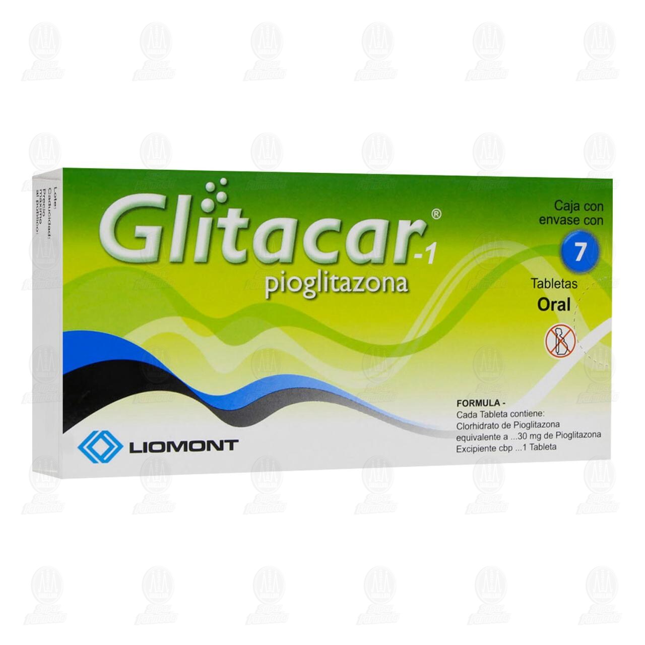 Glitacar-1 30 mg, 7 Tabletas. image number 0