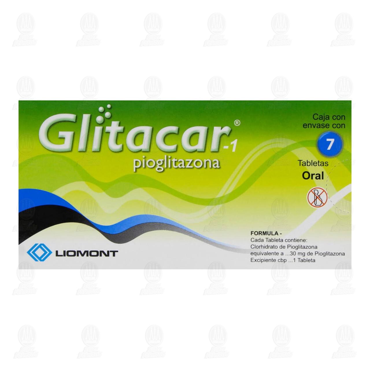 Glitacar-1 30 mg, 7 Tabletas. image number 1