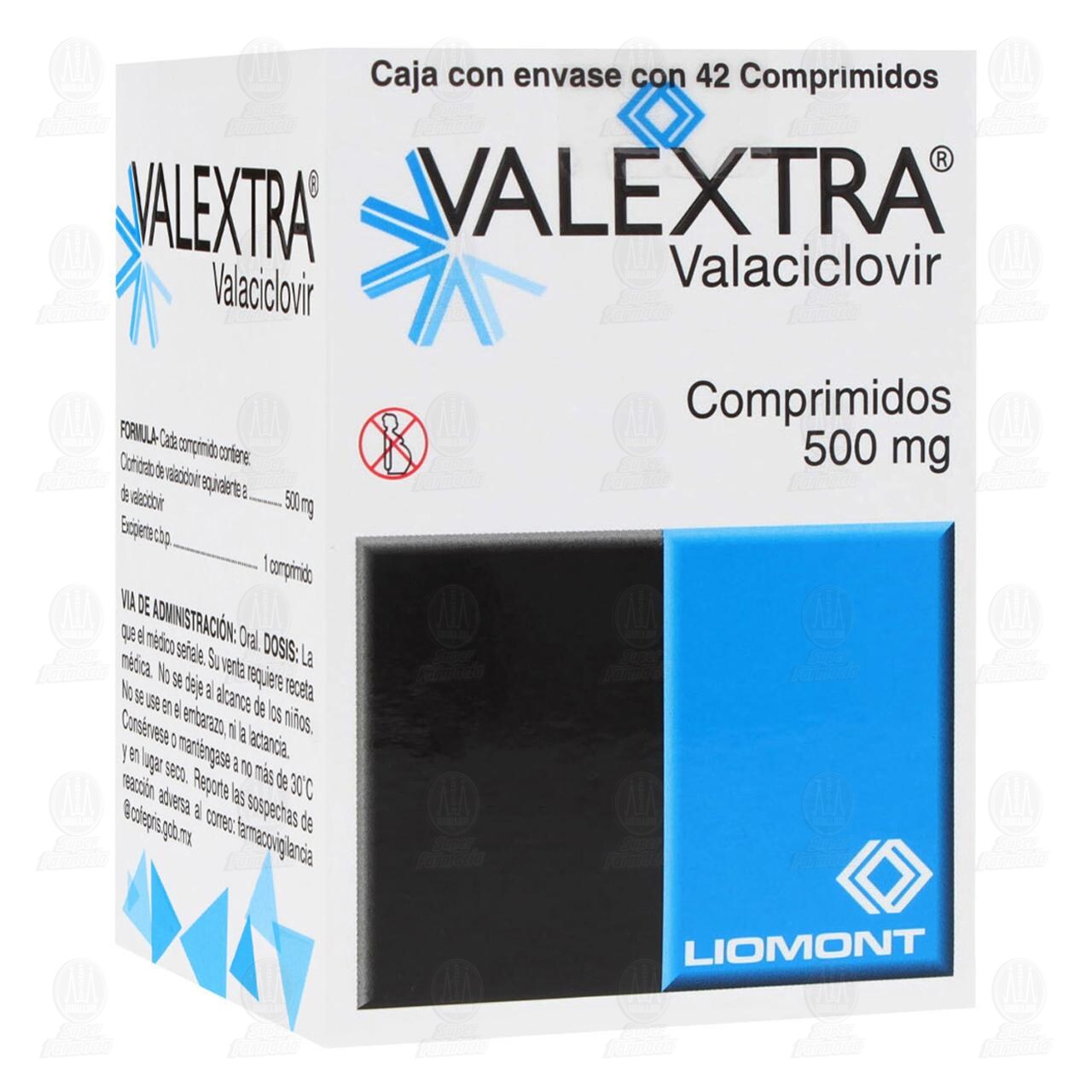 Valextra 500 mg, 42 Comprimidos.