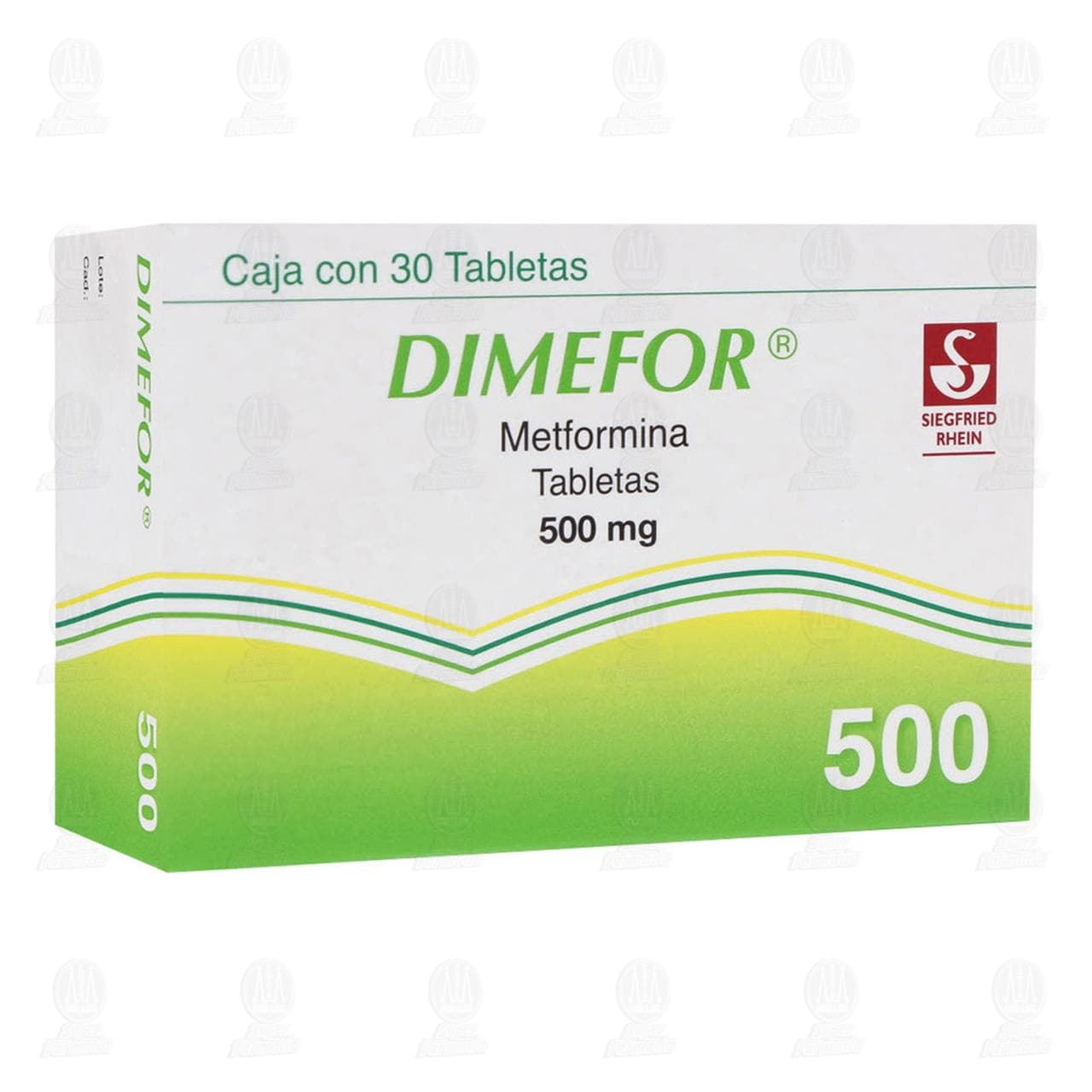 Dimefor 500 mg, 30 Tabletas. image number 0