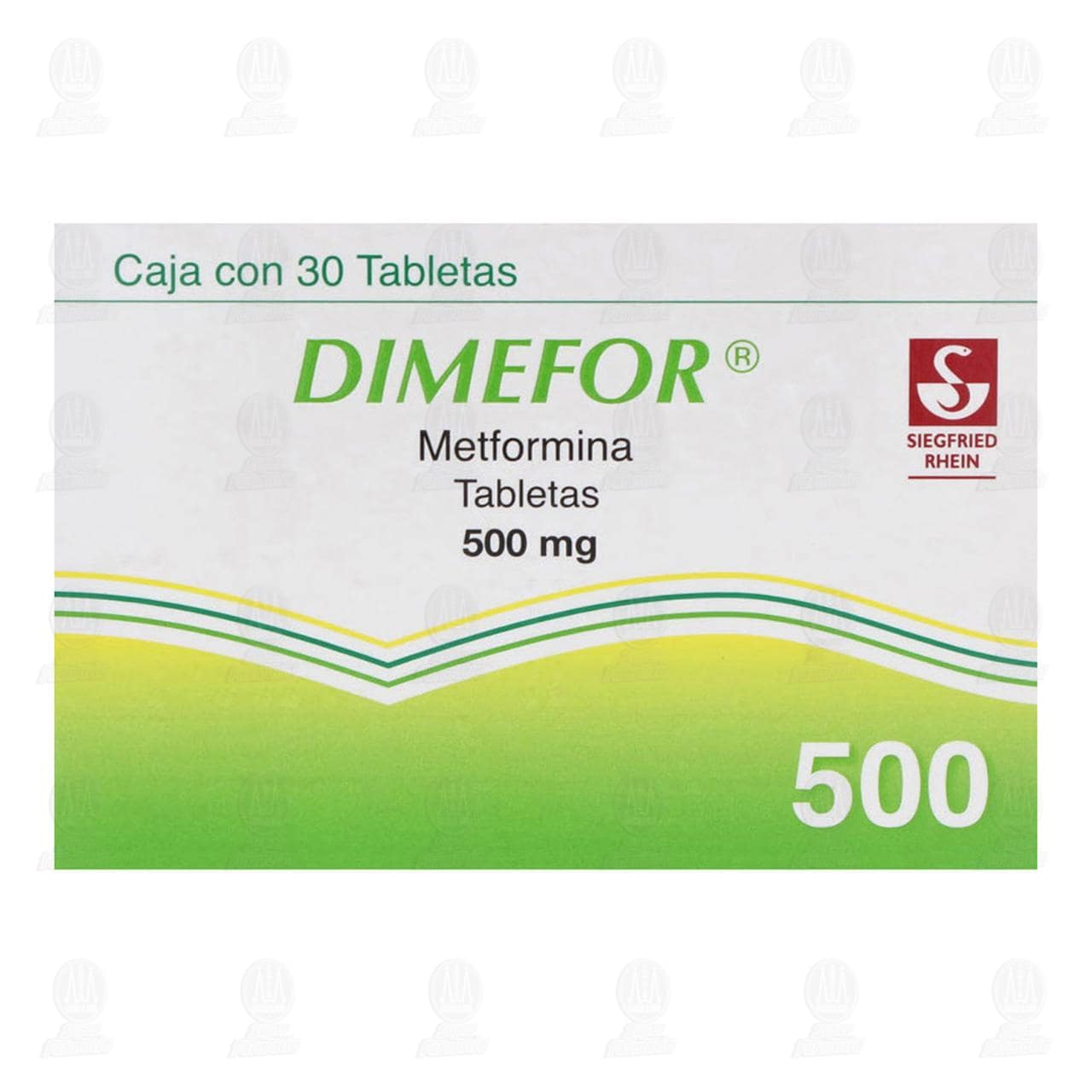 Dimefor 500 mg, 30 Tabletas. image number 1