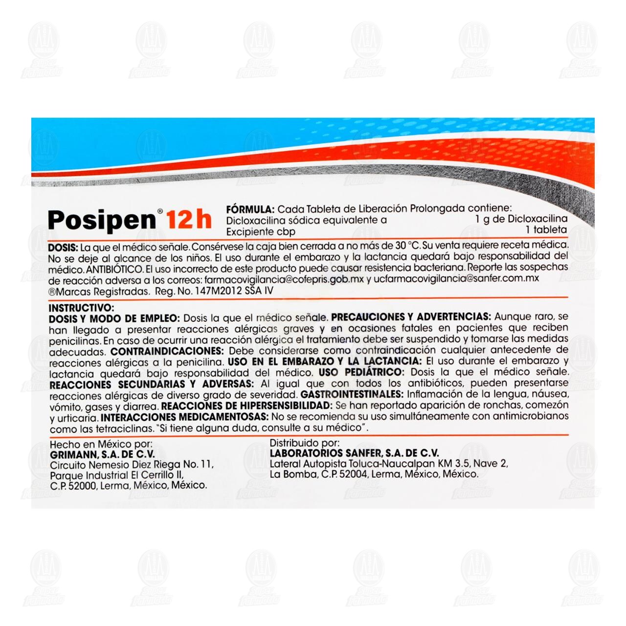 Posipen 12h 1 gr, 10 Tabletas. image number 2