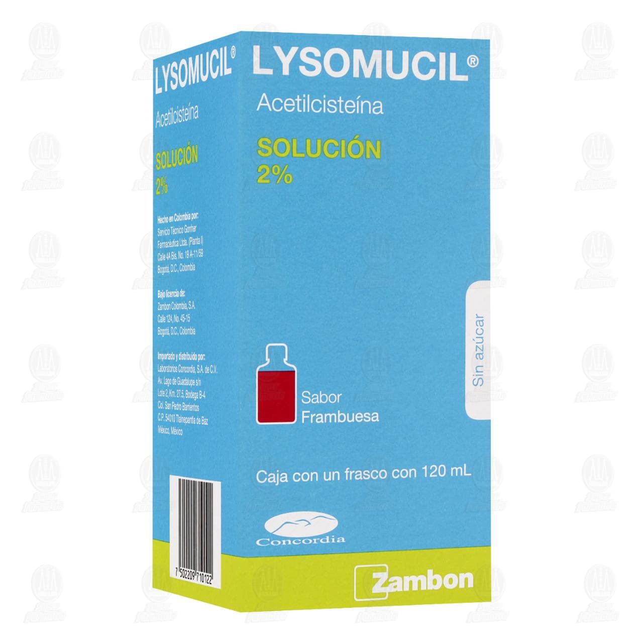 Lysomucil 2% Soluci&oacute;n Sabor Frambuesa, 120 ml.