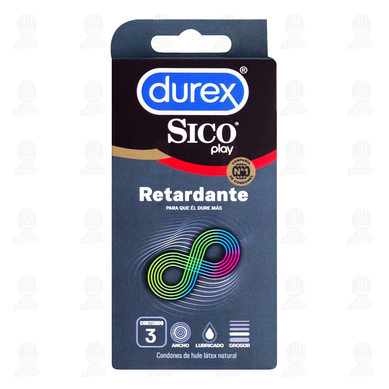 Sico Durex Play Retardante, 3 Condones de Látex. image number 0