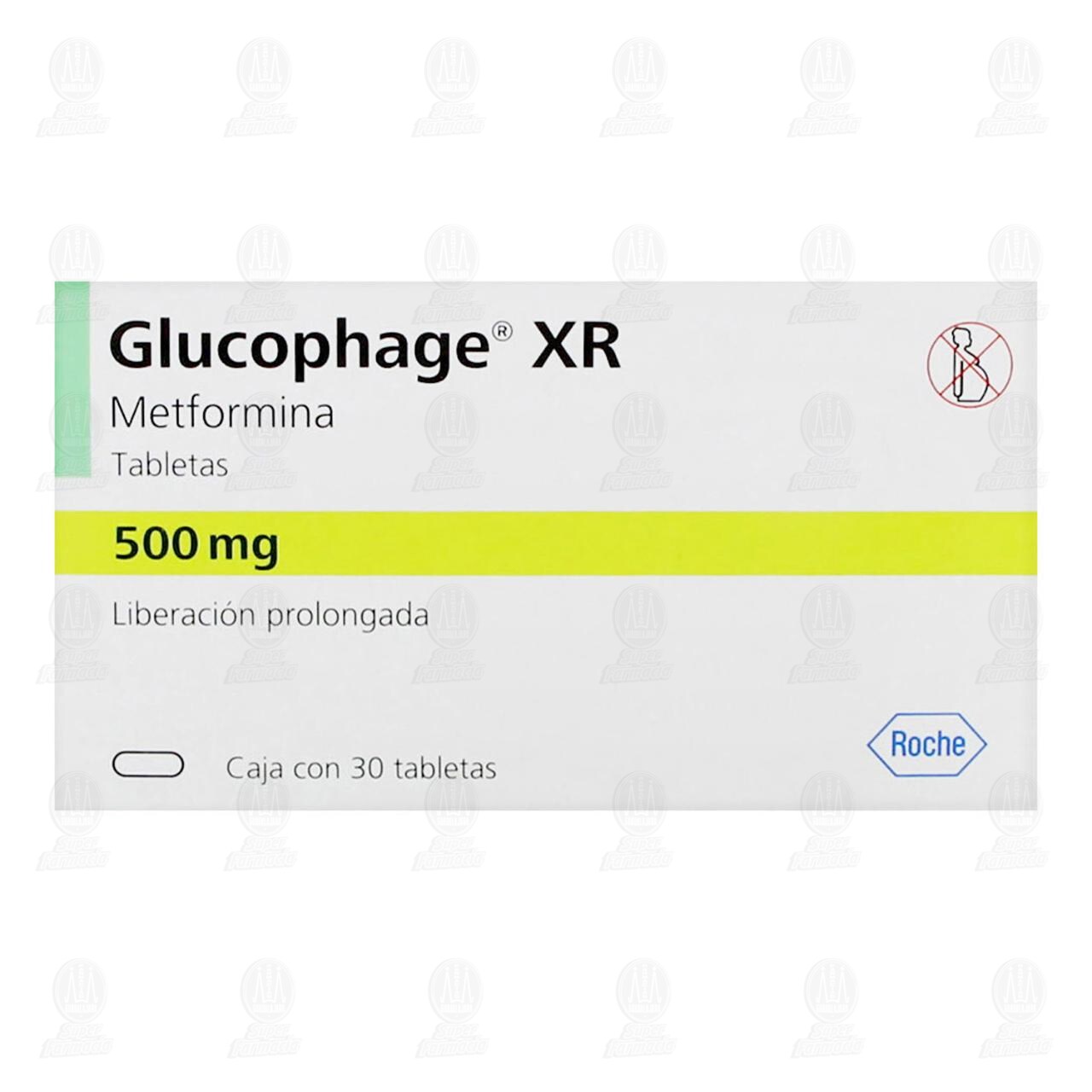 Glucophage XR 500 mg, 30 Tabletas. image number 1