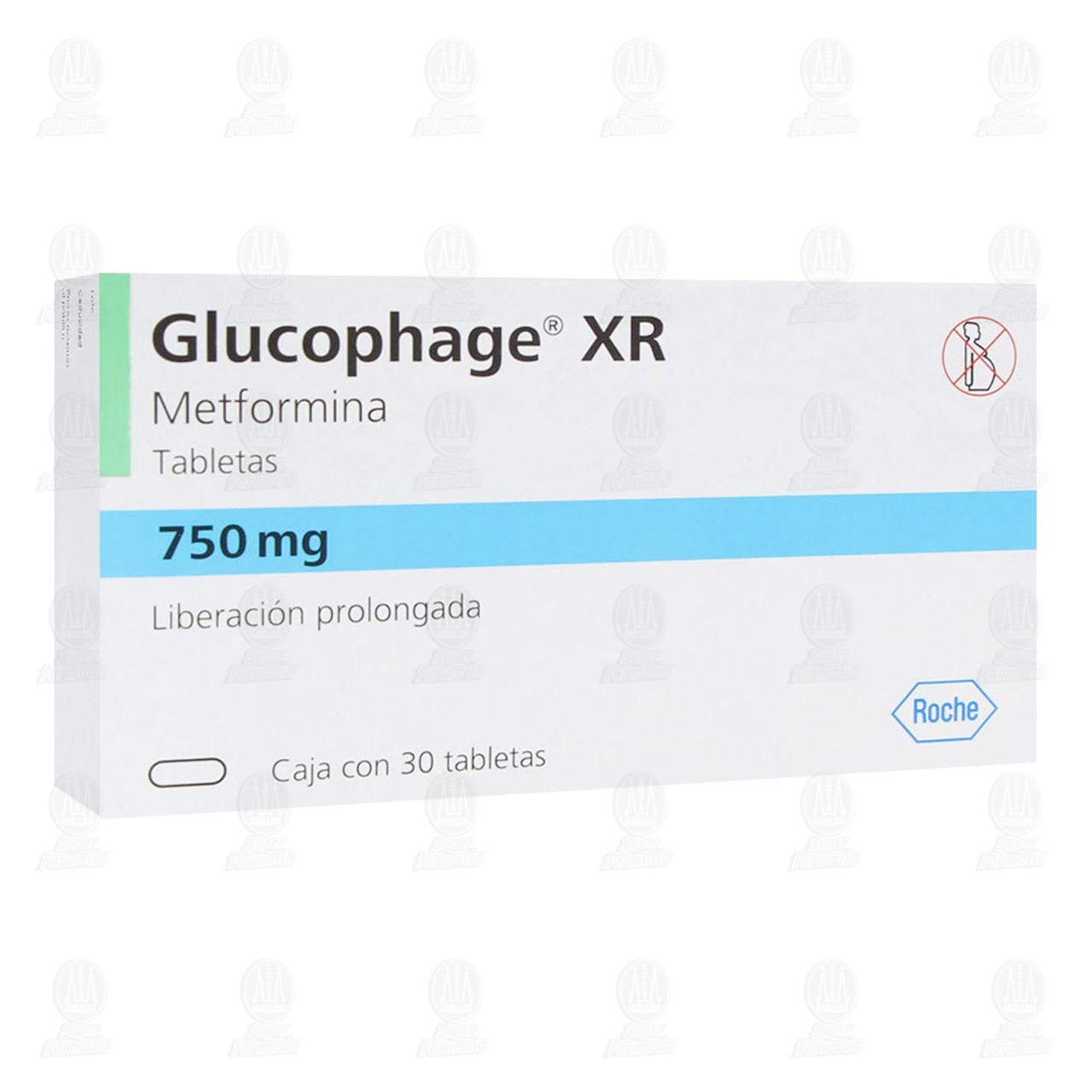 Glucophage XR 750 mg, 30 Tabletas. image number 0