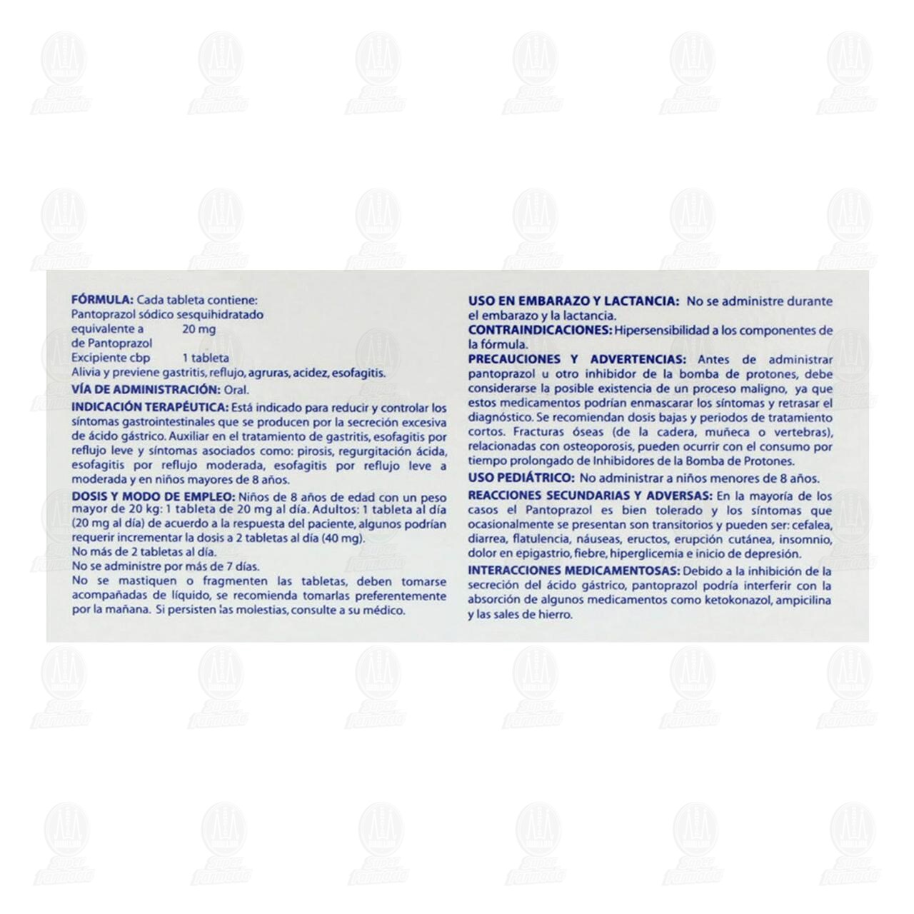 Pantoprazol 20 mg, 7 Tabletas Pharmalife. image number 2