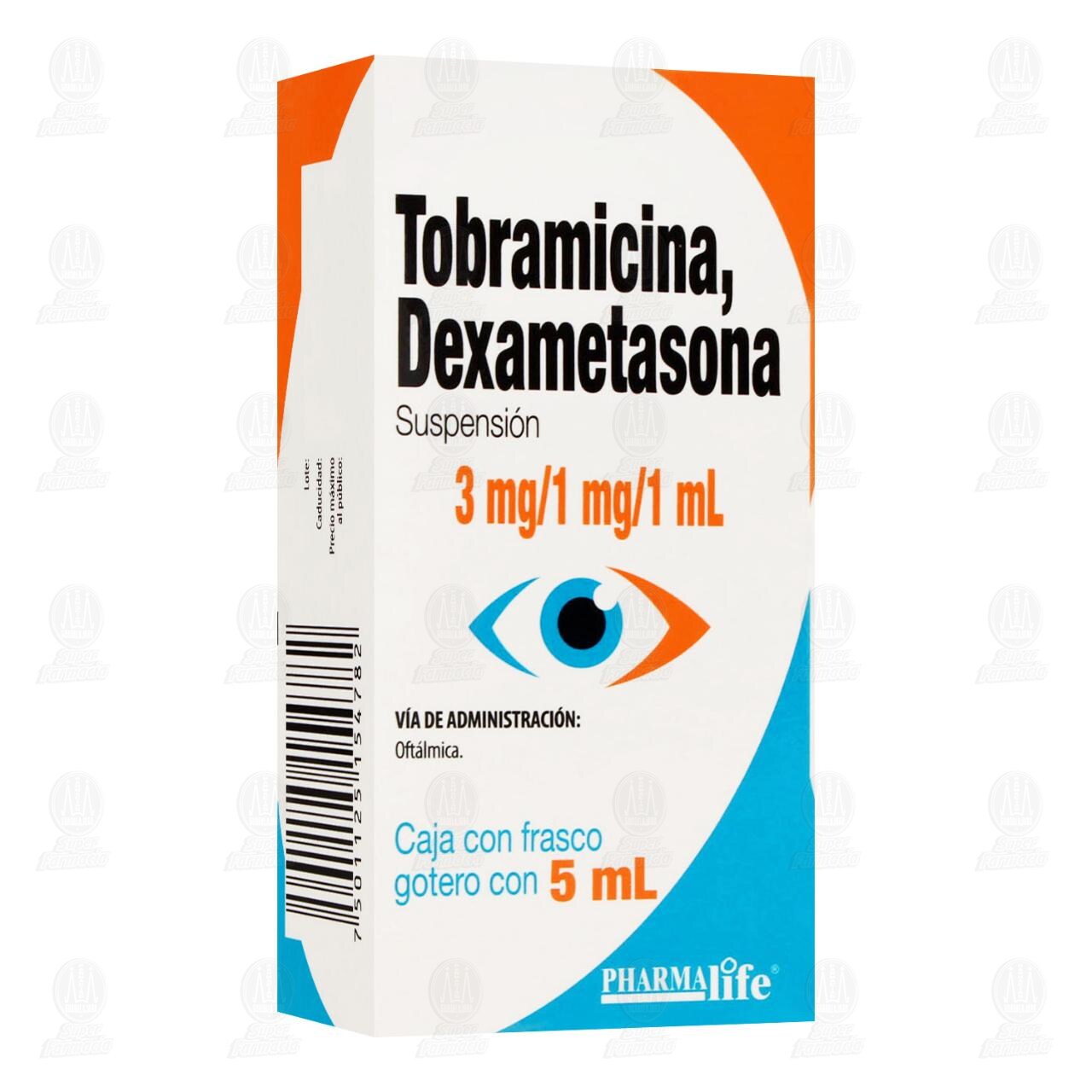 Tobramicina/Dexametasona 3mg/1mg/1ml 5ml, Suspensión Oftálmica Pharmalife. image number 0