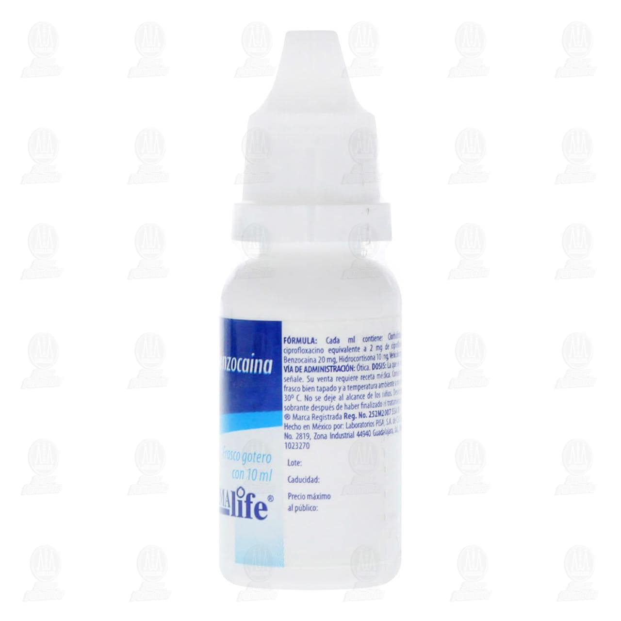 Ciprofloxacino, Benzoca&iacute;na, Hidrocortisona Soluci&oacute;n &Oacute;tica, 10 ml. image number 3