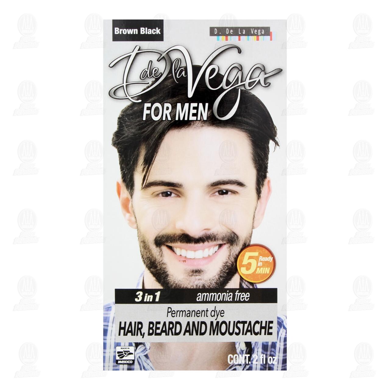 Tinte D de la Vega For Men Casta&ntilde;o Negro, 1 pz. image number 1