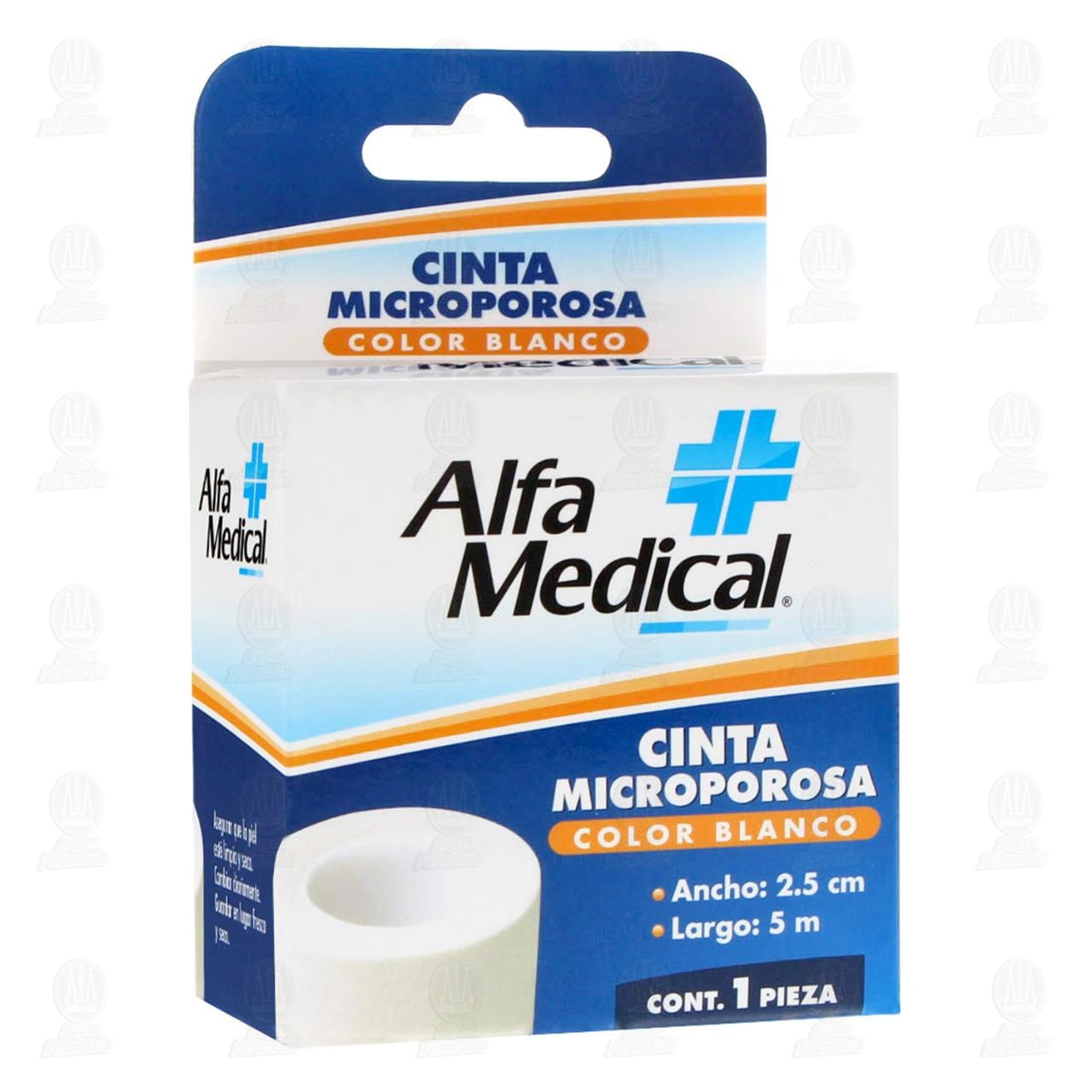 Imagen para Cinta Microporosa Alfa Medical Color Blanco (2.5 cm x 5 m), 1 pz.
