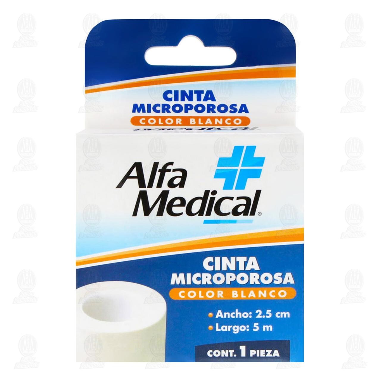Cinta Microporosa Alfa Medical Color Blanco 2.5cm x 5m, 1 pz. image number 1