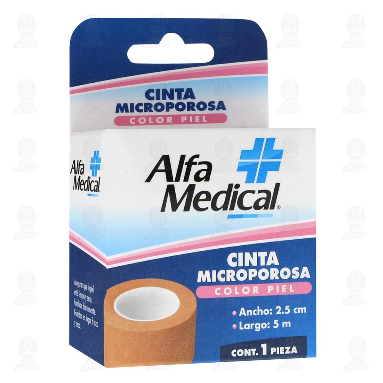 Cinta Microporosa Alfa Medical Color Piel 2.5cm x 5m, 1 pz. image number 0