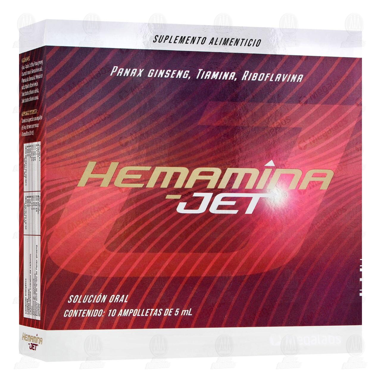 Suplemento Alimenticio Hemam&iacute;na Jet, 10 ampolletas de 5 ml c/u. image number 0