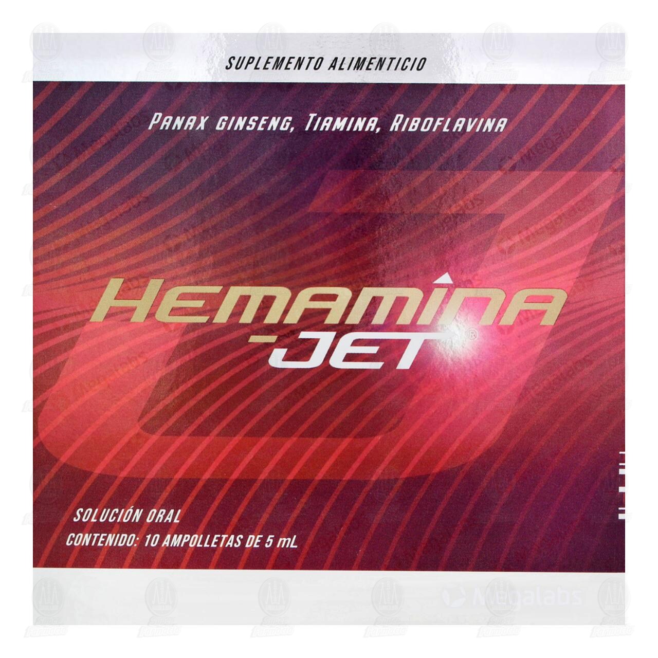 Suplemento Alimenticio Hemam&iacute;na Jet, 10 ampolletas de 5 ml c/u. image number 1