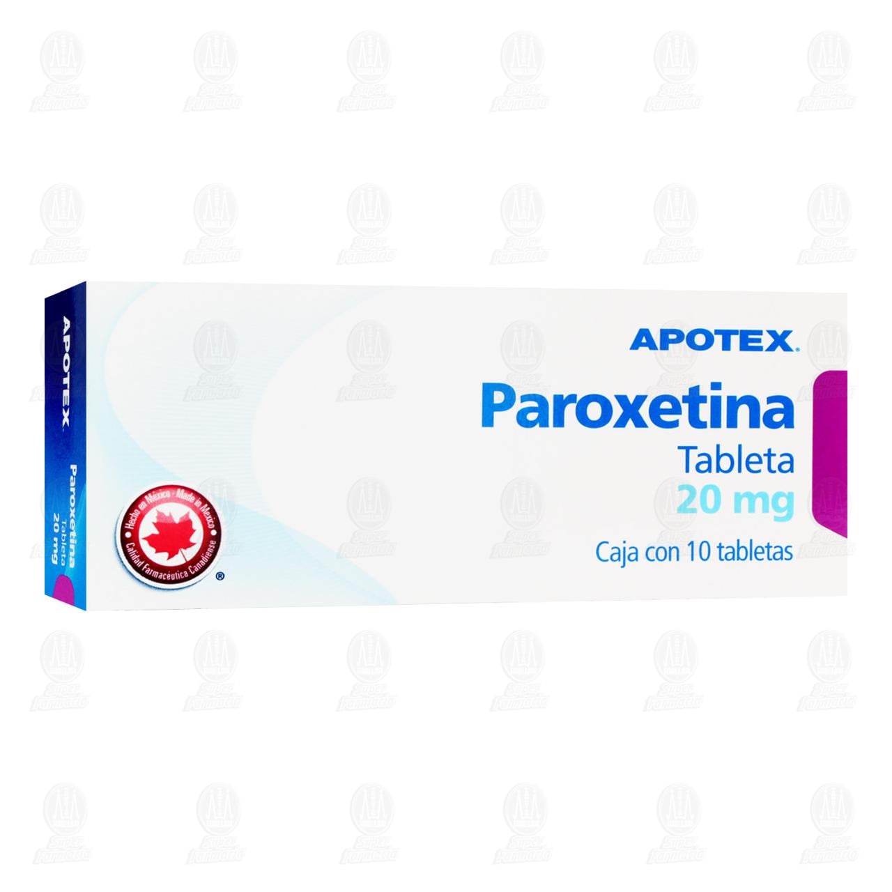 Paroxetina 20mg 10 Tabletas