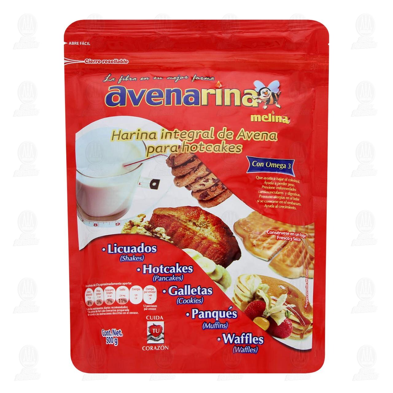 Harina Integral Avenarina de Avena para Hotcakes, 500 gr.