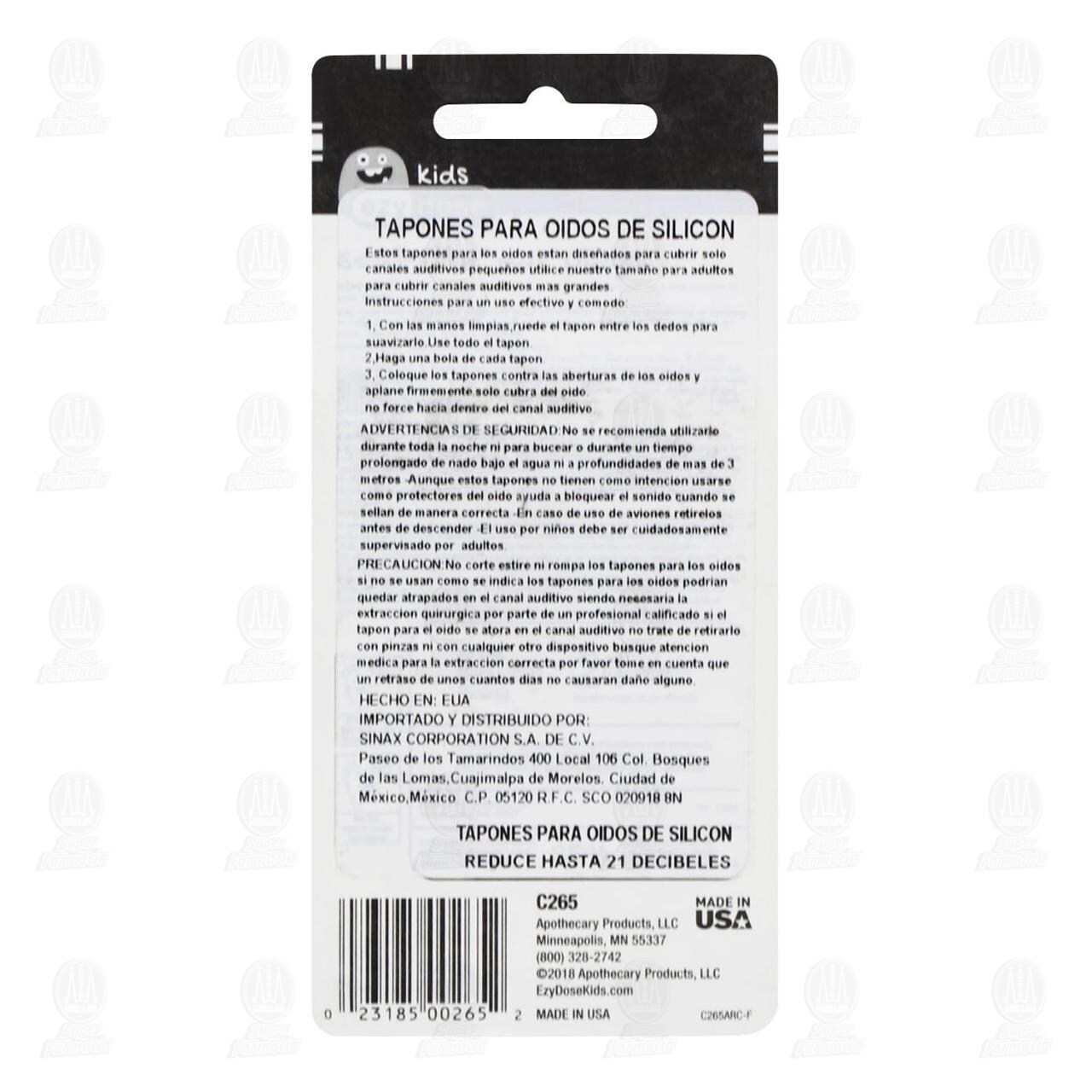 Tapones de O&iacute;do de Silic&oacute;n para Ni&ntilde;os, 6 Pares. image number 1