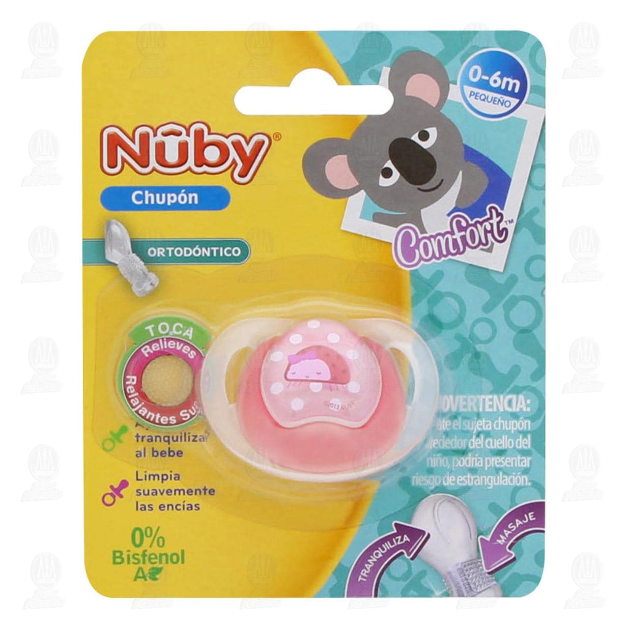Imagen para Chupón para bebé Nuby ortodóntico indicado para edades de 0 a 6 meses, ayuda a limpiar las encías. Contiene 1 pieza.