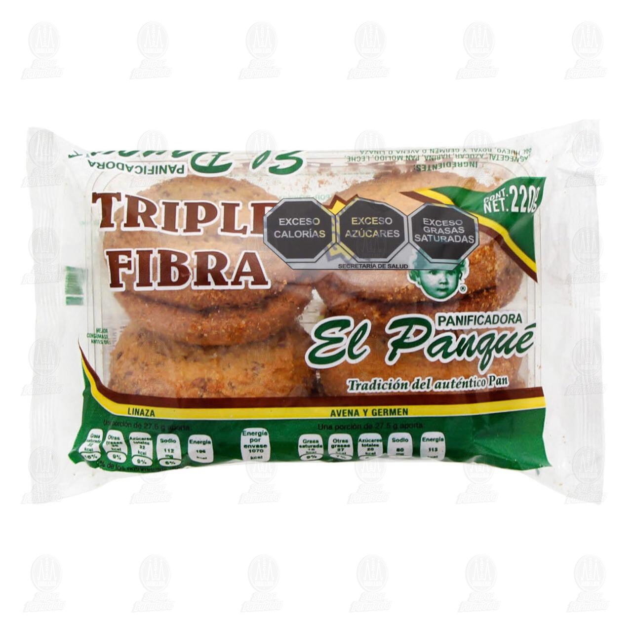 Galletas Triple Fibra El Panqu&eacute;, 220 gr. image number 0