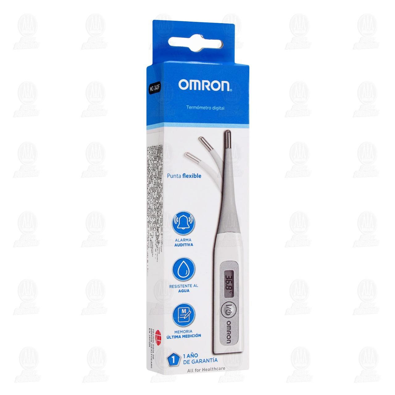Term&oacute;metro Digital Omron Flex Temp Smart con Punta Flexible MC-343F, 1 pz. image number 0
