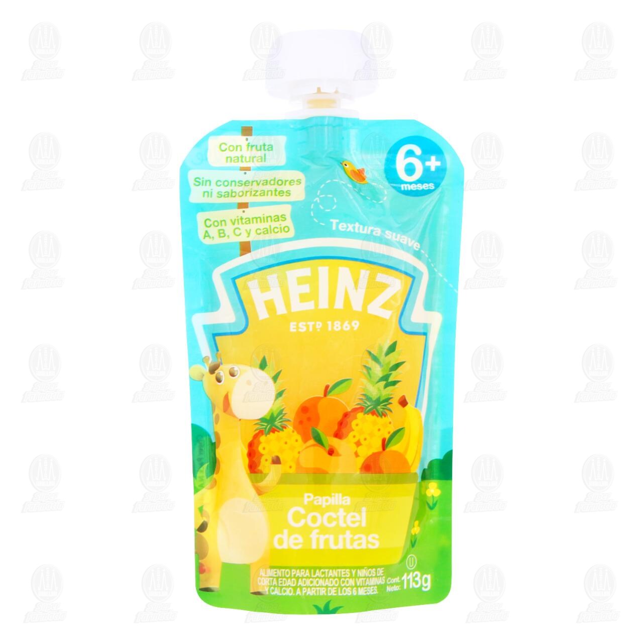 Papilla Heinz Coctel de Frutas para Niños a partir de los 6 Meses, 113 gr.