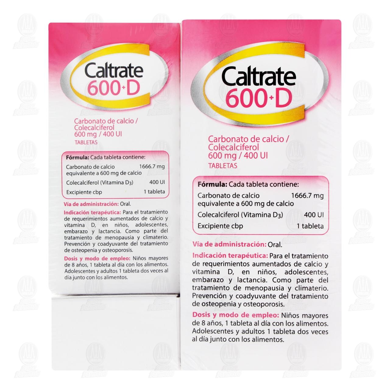 Pack Caltrate Suplemento de Calcio 600 +D 600mg/400UI Precio Especial, 60 Tabletas + 30 Tabletas. image number 2