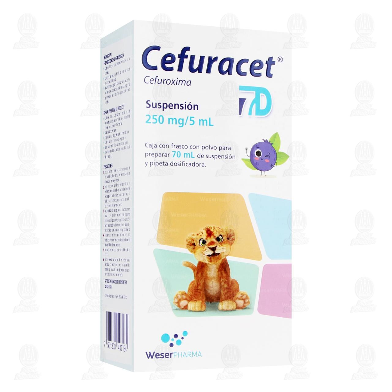Cefuracet 7D 250mg/5ml Suspensi&oacute;n, 70 ml. image number 0