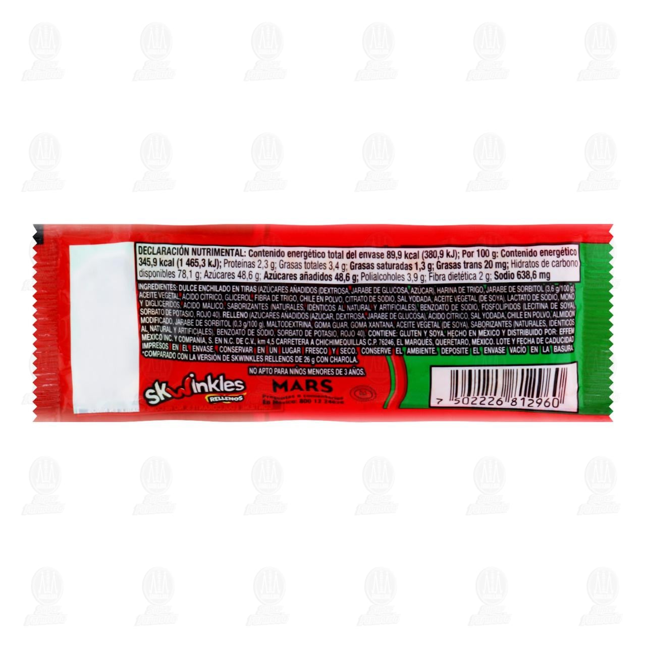Dulce Enchilado Skwinkles Rellenos Sabor Sand&iacute;a, 26 gr. image number 1