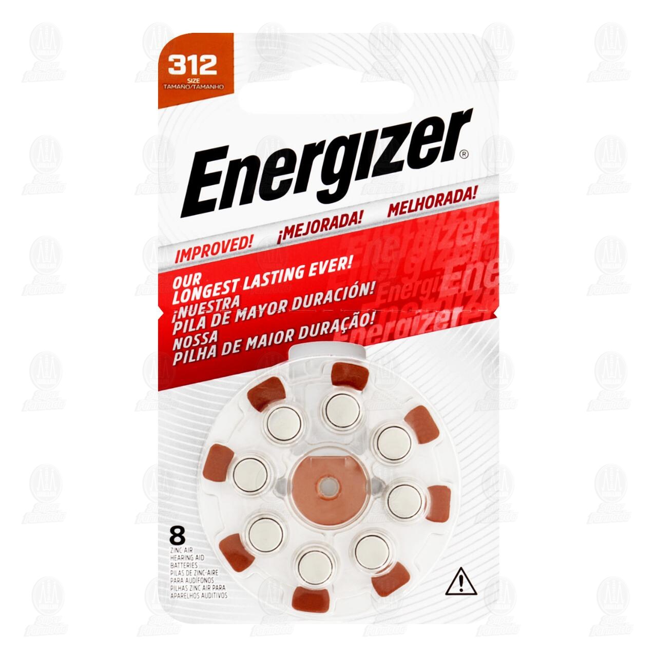 Pilas Energizer Cinc Aire 312, 8 pzas.