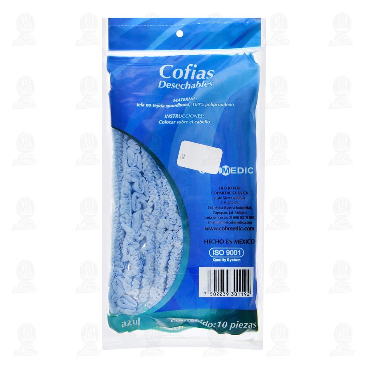Cofias Cohmedic Desechables Color Azul, 10 pzas. image number 1