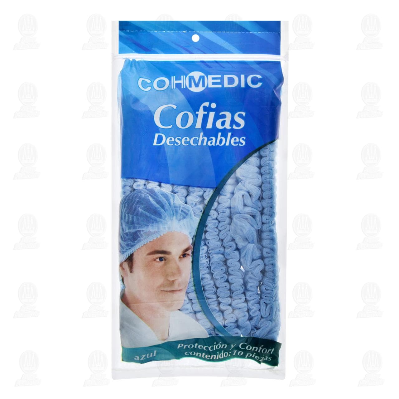 Cofias Cohmedic Desechables Color Azul, 10 pzas.
