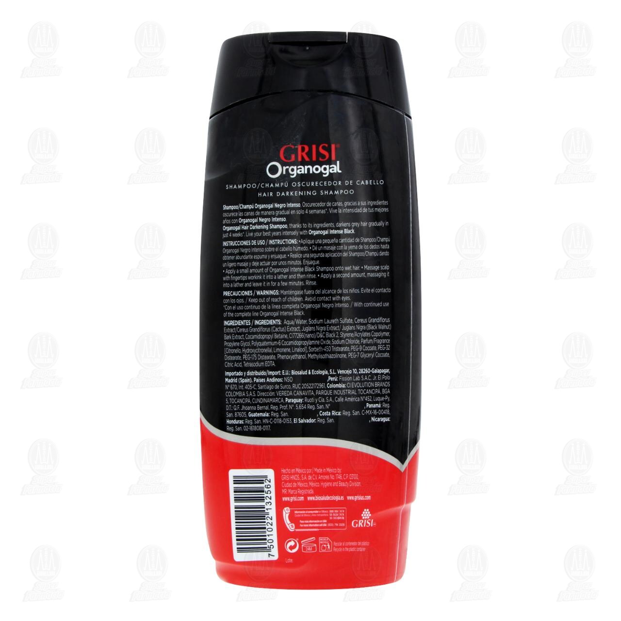 Shampoo Grisi Organogal Negro Intenso, 400 ml. image number 2