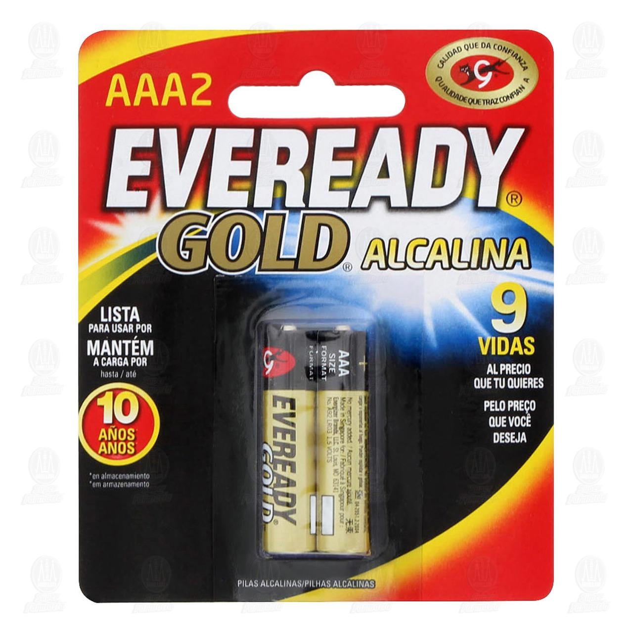 Imagen para Pilas alcalinas Eveready Gold AAA de 1.5V. Contiene 2 piezas.