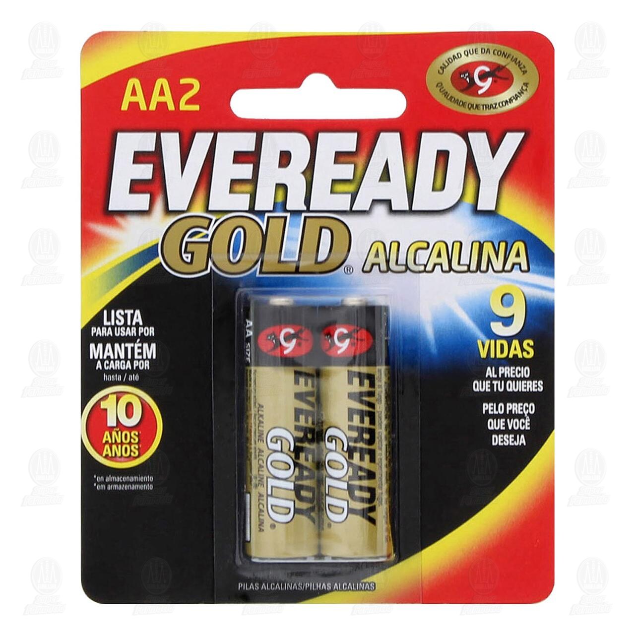 Pilas Eveready Alcalinas Gold AA, 2 pzas.