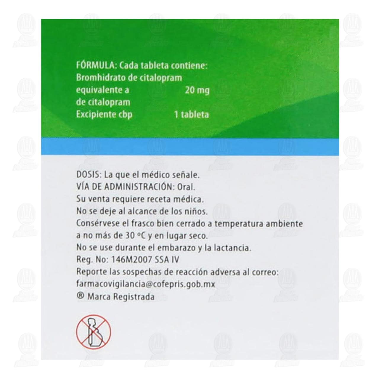 Citalopram 20 mg, 14 Tabletas Pharmalife. image number 2