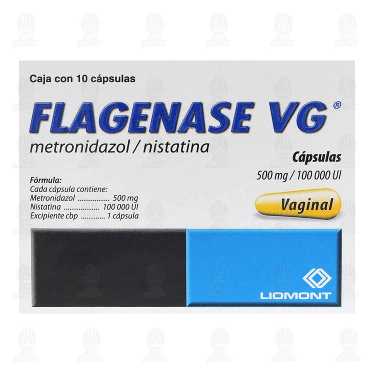 Flagenase VG 500mg/100000UI, 10 C&aacute;psulas. image number 1
