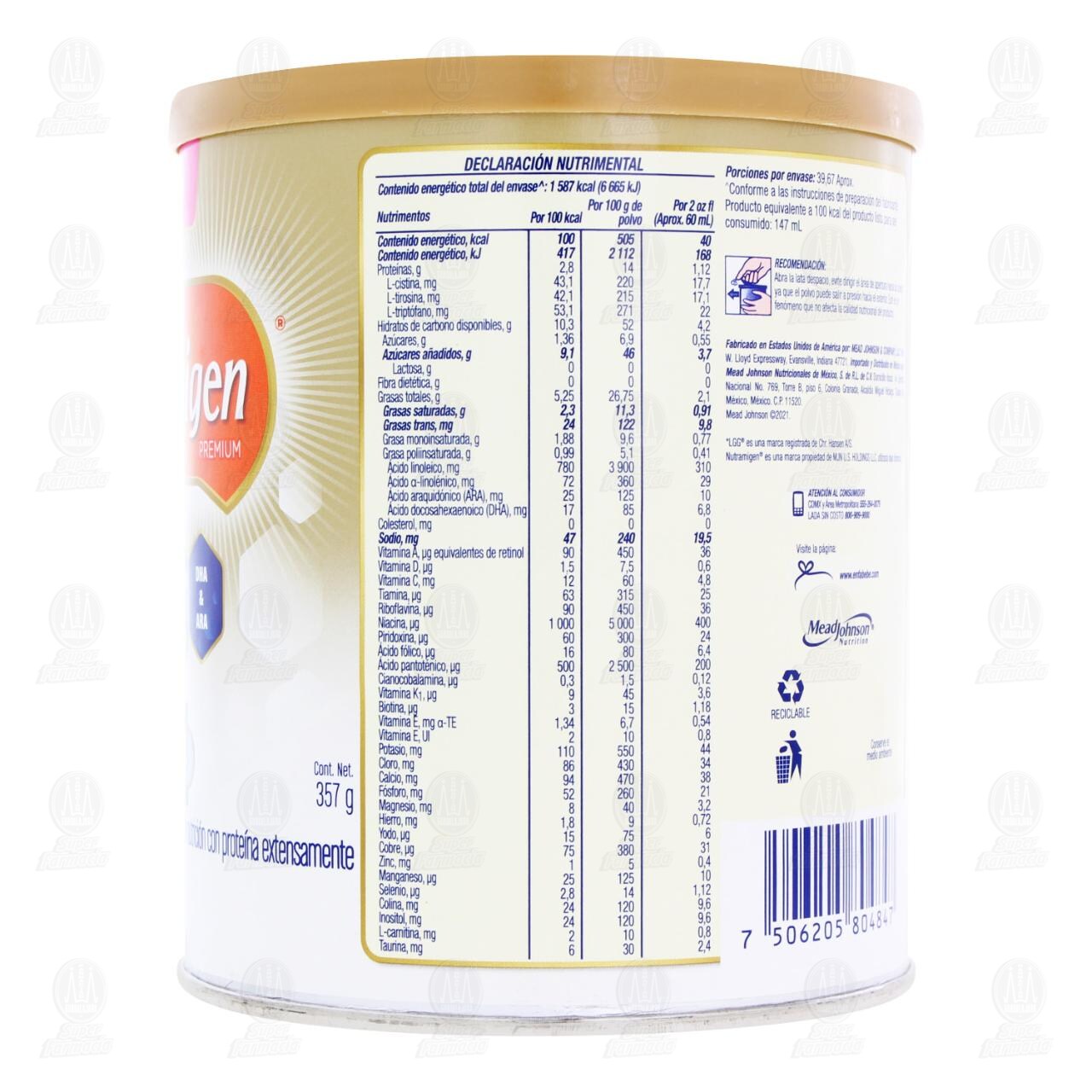 Fórmula Infantil Nutramigen Premium 1 de 0 a 12 Meses, 357 gr. image number 2