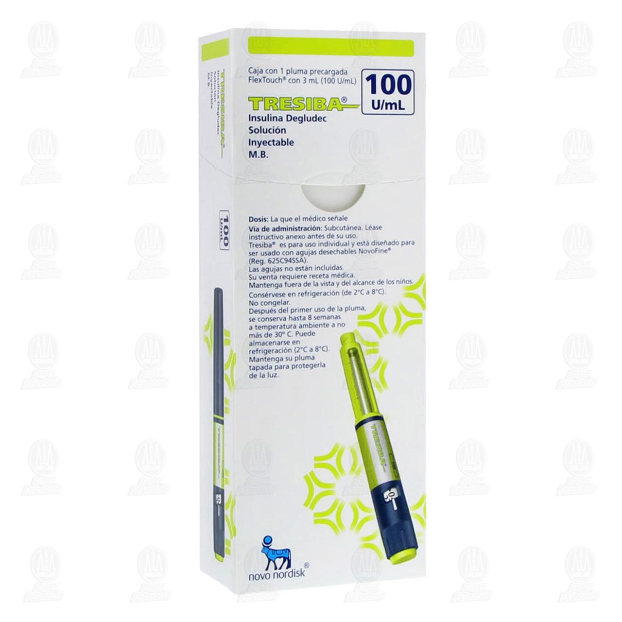 Tresiba FlexTouch 100U/ml Solución Inyectable Pluma Precargada, 3 ml.